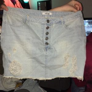 Ripped jean skirt